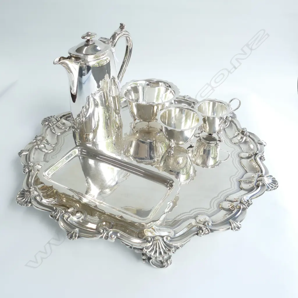 EP TRAY 450MM DIA; COFFEE POT, MILK, SUGAR, BOWL, TRAY Image 1++