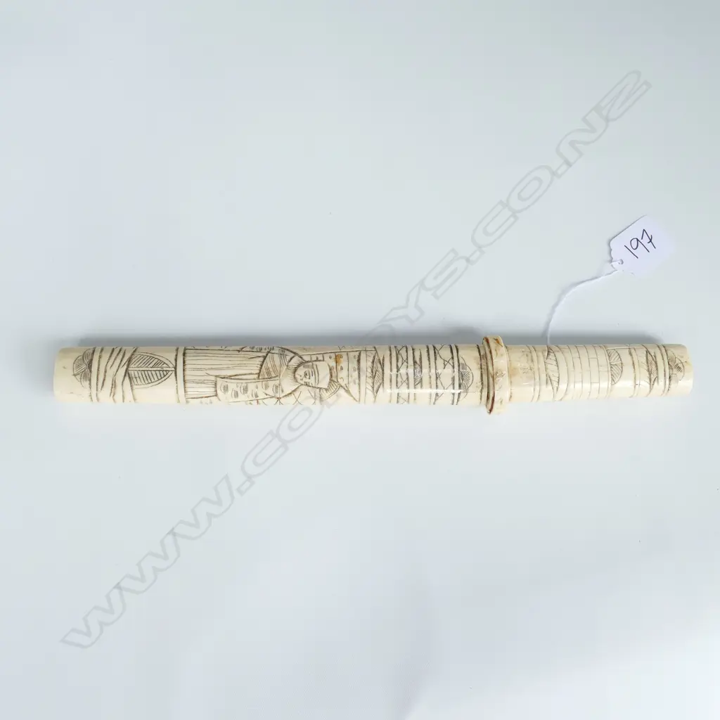 JAPANESE WAKIZASHI IN CARVED BONE SCABBARD Image 1++