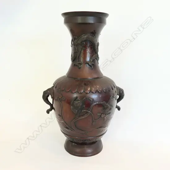 JAPANESE BRONZE VASE 400MM H