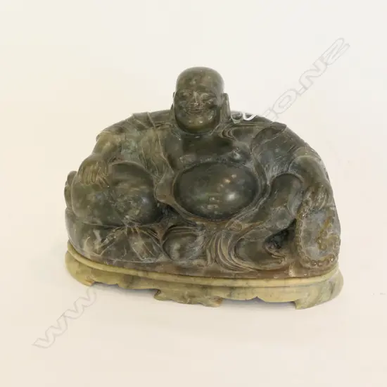 EARLY 20thC CHINESE SOAPTONE BUDDHA (PUTAI)