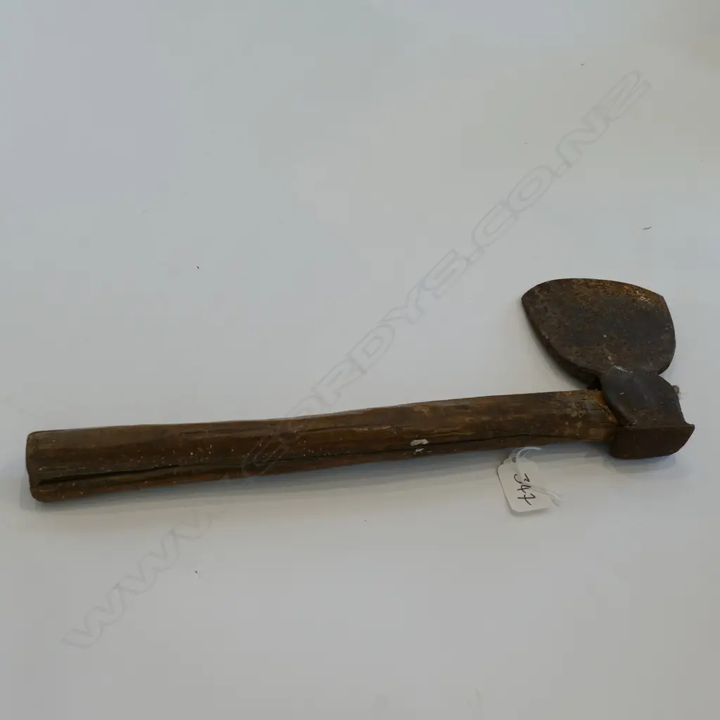 EARLY COLONIAL STEEL & WOOD HAFTED AXE Image 1++