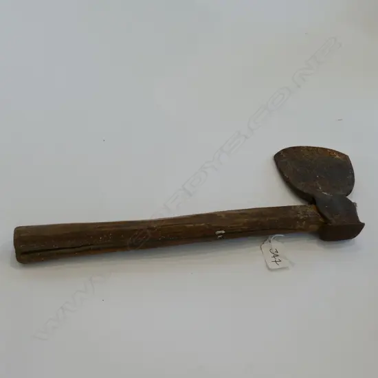 EARLY COLONIAL STEEL & WOOD HAFTED AXE