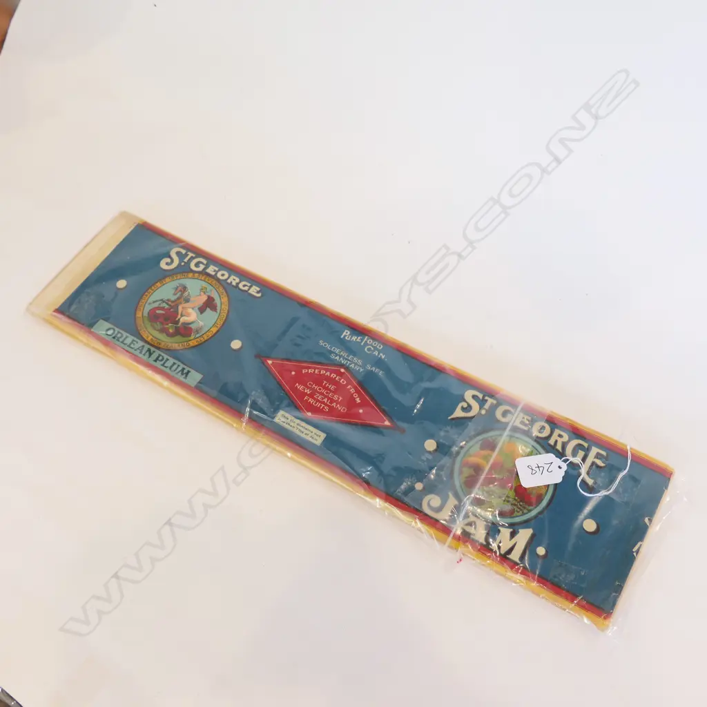  ST.GEORGE CAN LABELS 'PEACH' AND 'ORLEAN PLUM' (APPROX 90) Image 1++