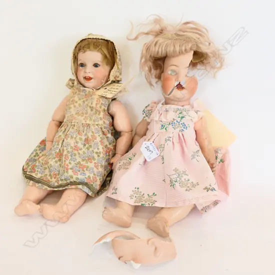 TWO ANTIQUE PORCELAIN DOLLS SFBJ  ...a.f