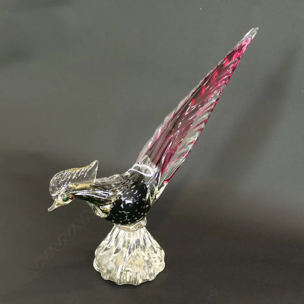 1950S MURANO COLOURED GLASS BIRD, H. 240MM Image 1++