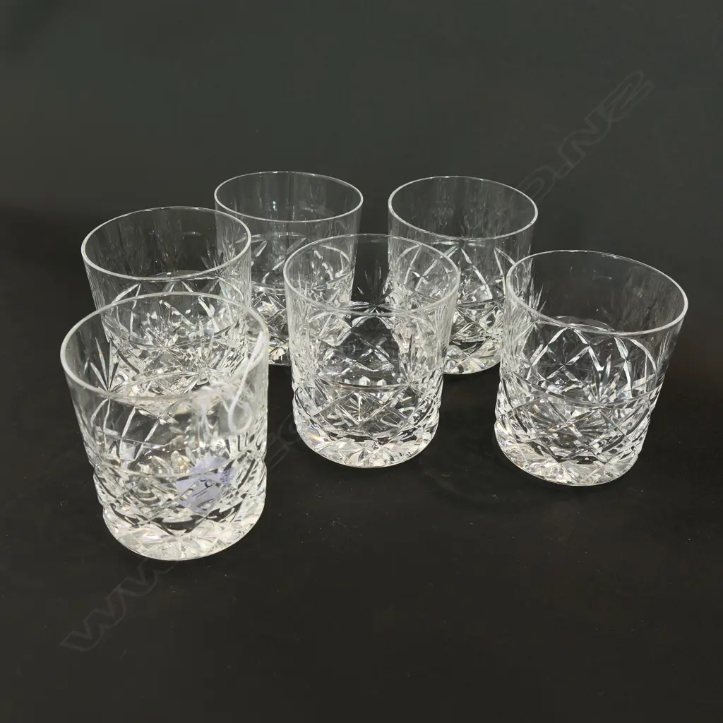 SET OF SIX BRIARLEY CRYSTAL TUMBLERS 85MM H Image 1++