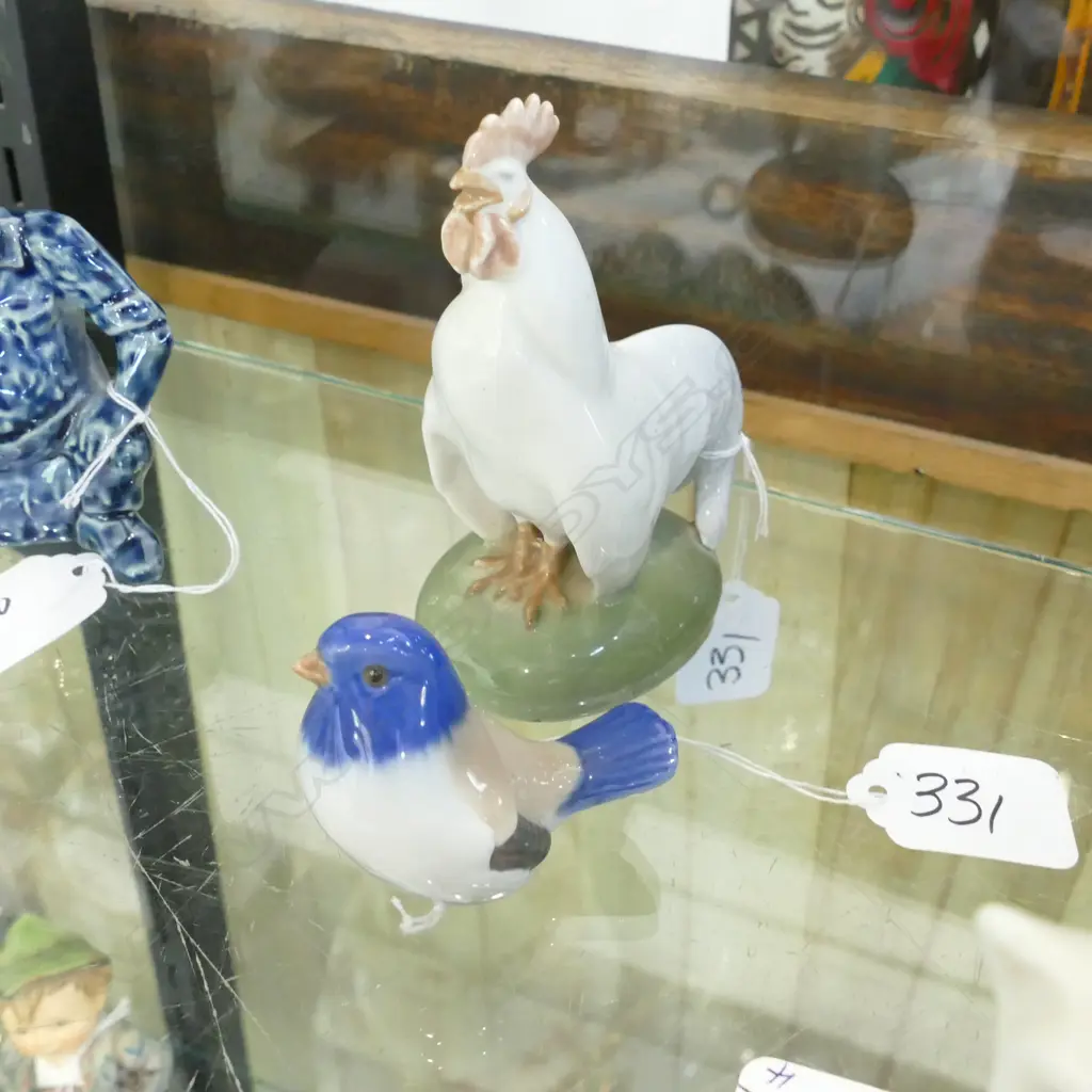 ROYAL COPENHAGEN ROOSTER 110MM H & SPARROW Image 1++