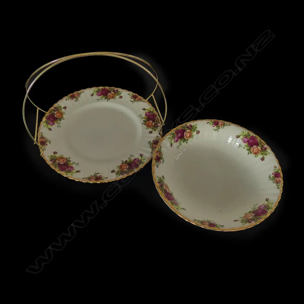 ROYAL ALBERT OCR SERVING BOWL (DIA. 240MM) PLUS CAKE STAND (DIA. 260MM) Image 1++