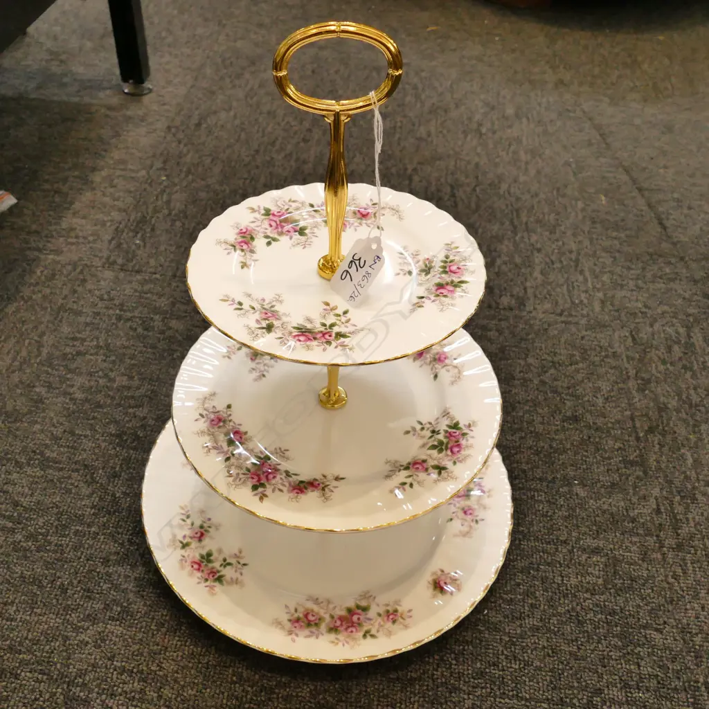 R/ALBERT LAVENDER ROSE 3-TIER CAKE STAND Image 1++