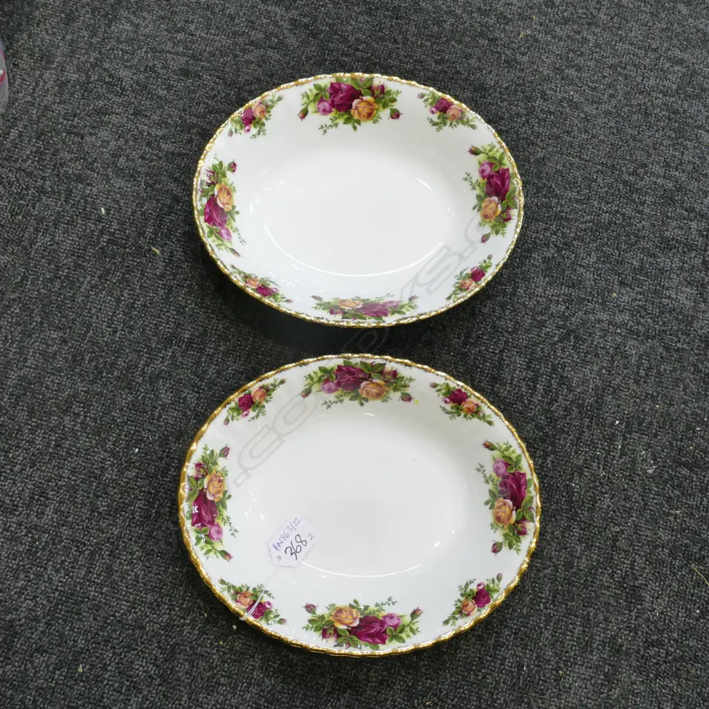 2 R/ALBERT OCR OVAL SERVING BOWLS 230 X 190MM Image 1++