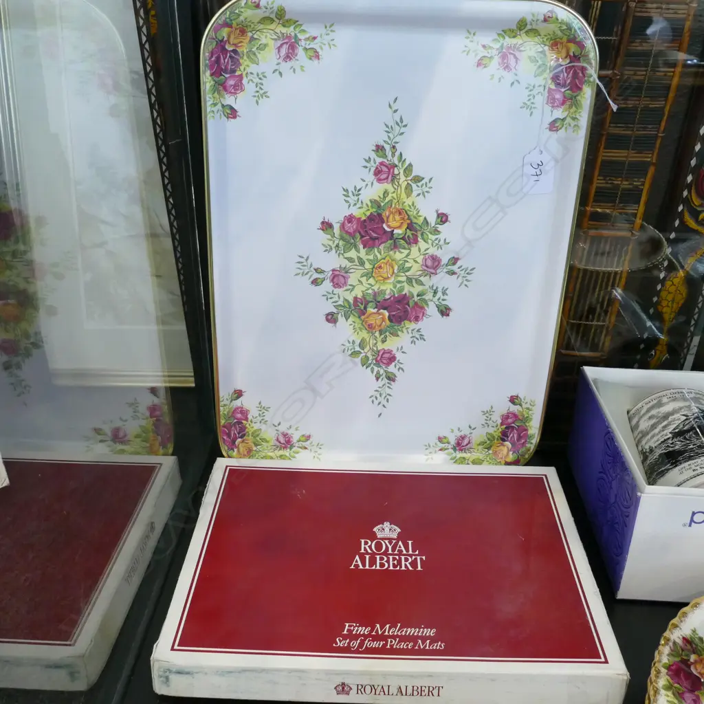 R/ALBERT OCR MELAMINE TRAY & 4 PLACEMATS Image 1++