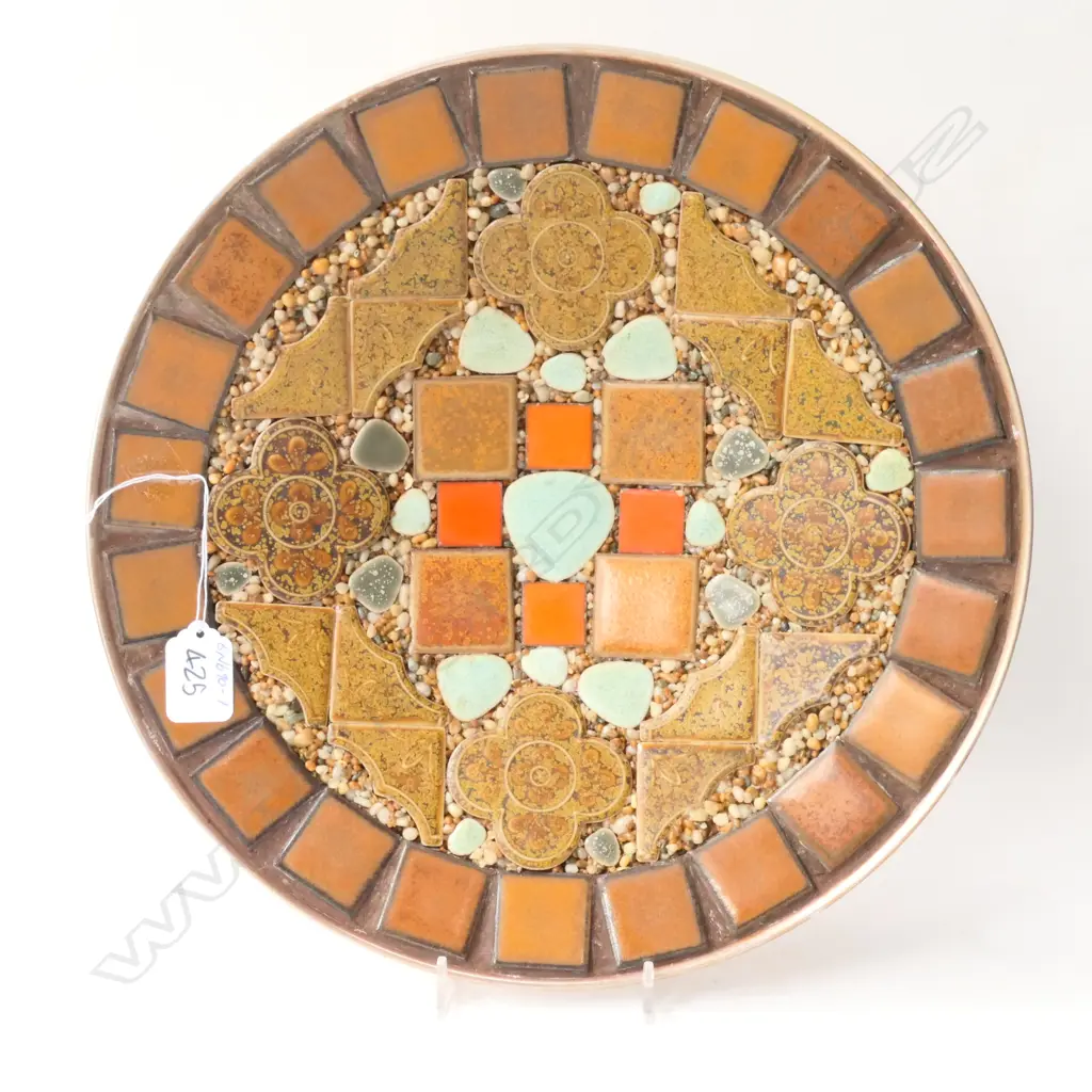 JOHN CRICHTON STYLE TILED PLATE COPPER BACK Image 1++