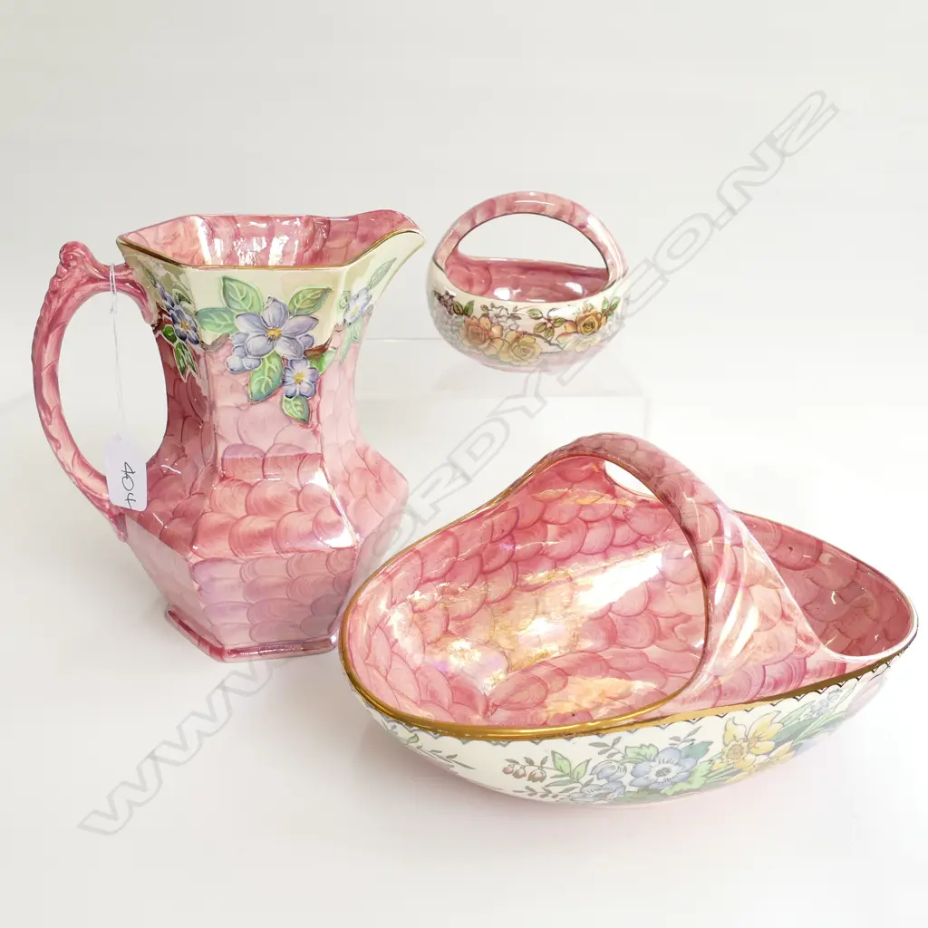 3 PIECE PINKS MALING INCL JUG & 2 BASKETS 1 AF Image 1++