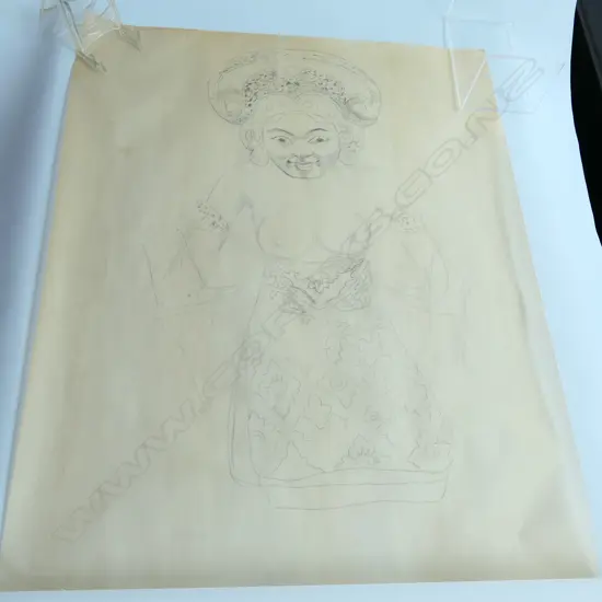 Theo Schoon (1915 - 1985) untitled sketch - balinese dancer