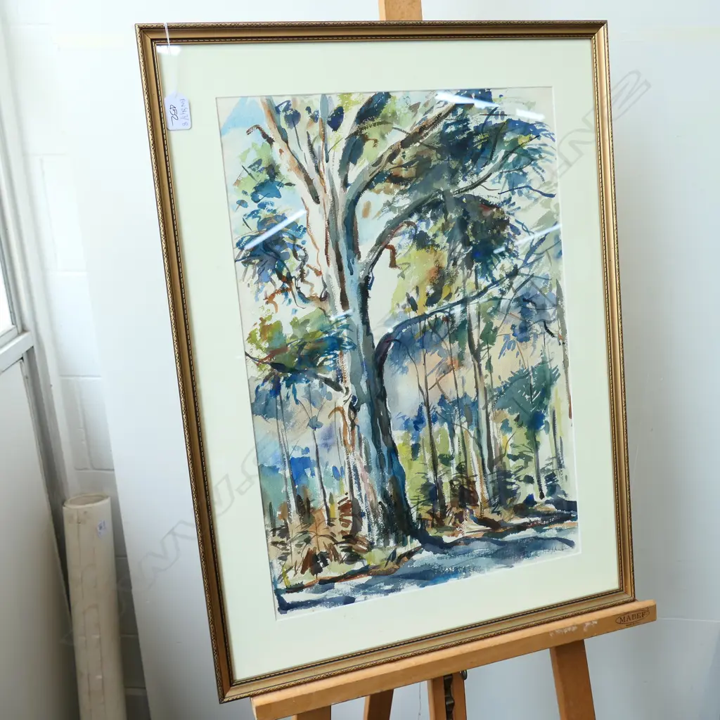 ELAINE HOPKINS 'GUMTREE TAUPO' 1982 W/C 700MM H 520MM W Image 1++