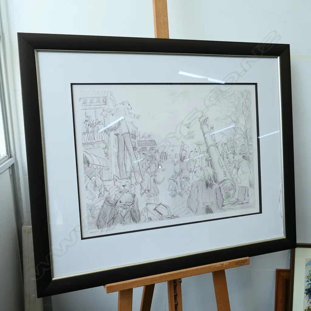 SIGNED PENCIL PRINT 910MM X 740MM AF Image 1++