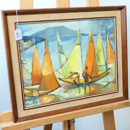NAN MERCER OIL BOAT SCENE 430MM W 355MM H