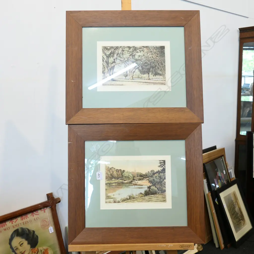 2 FRAMED COLOUR ENGRAVINGS BY AUSTIN PLATT 490 X 560 MM Image 1++