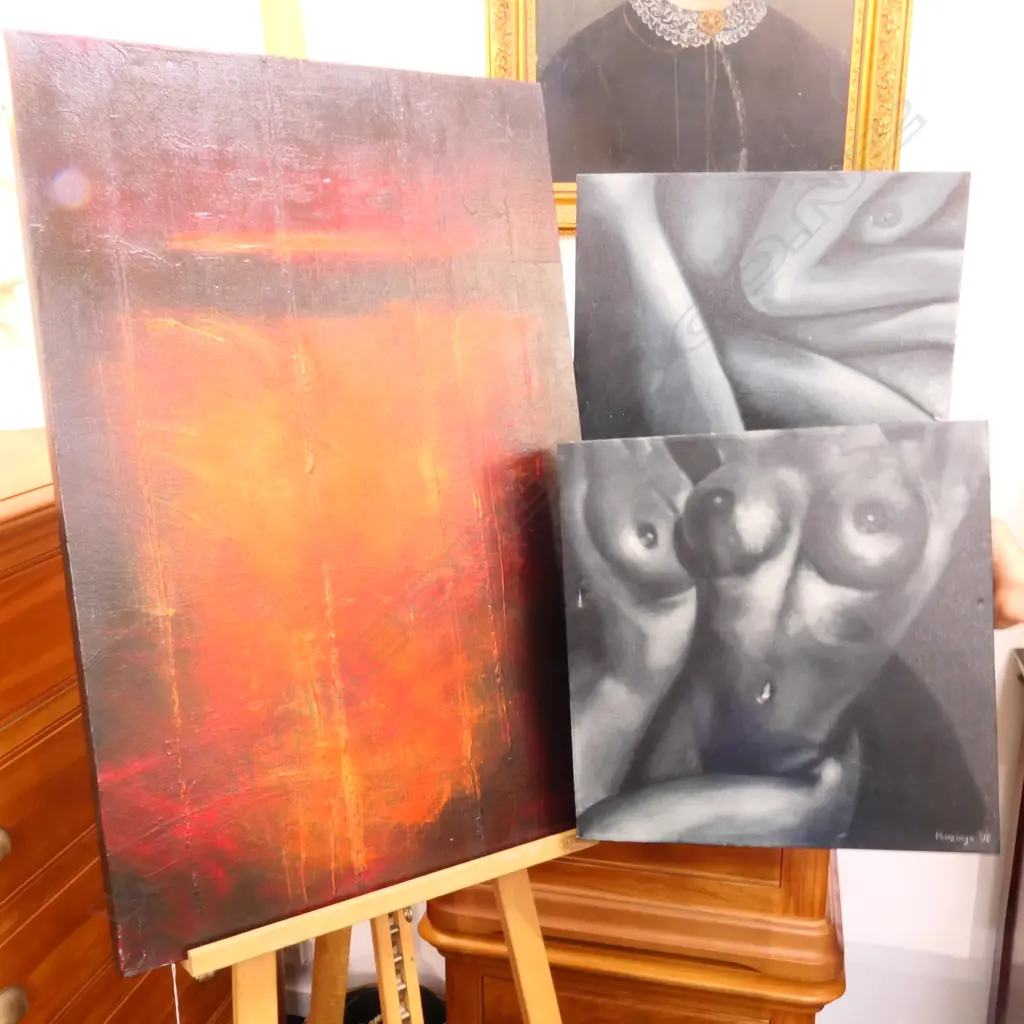 2 ARTWORKS BY HUIZINGA+ ONE LARGER H 930 MM Image 1++