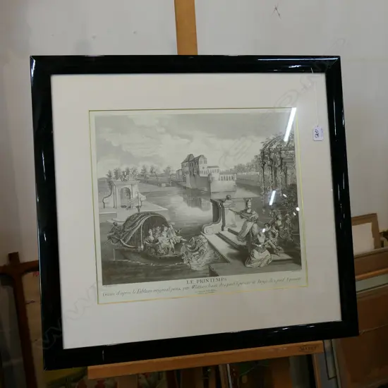 VINTAGE FRAMED PRINT 'SPRING' BY WATTEAU, 690 X 640MM (INCL FRAME)