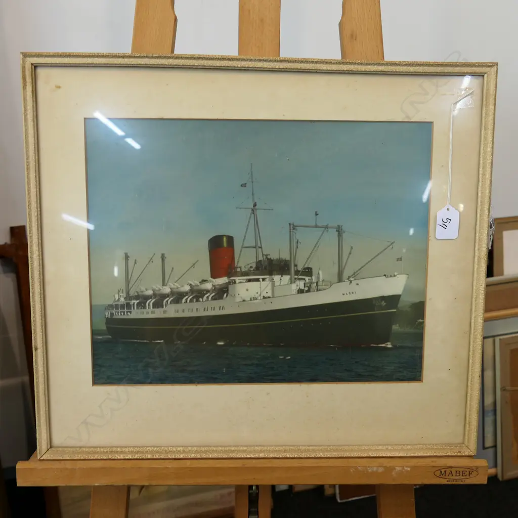HAND COLOURED PHOTOGRAPH UNION S.S 'MAORI' 280 X 360MM Image 1++