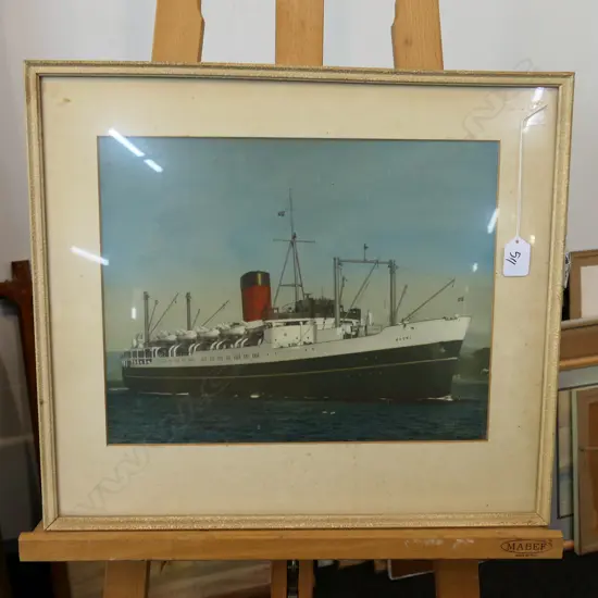 HAND COLOURED PHOTOGRAPH UNION S.S 'MAORI' 280 X 360MM