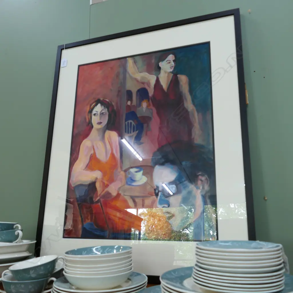 HILARY CLEARY FRAMED ABSTRACT OIL 850MM H 700MM W Image 1++