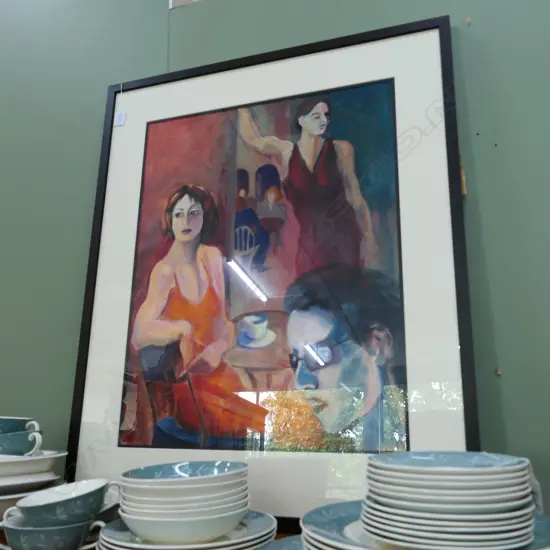 HILARY CLEARY FRAMED ABSTRACT OIL 850MM H 700MM W