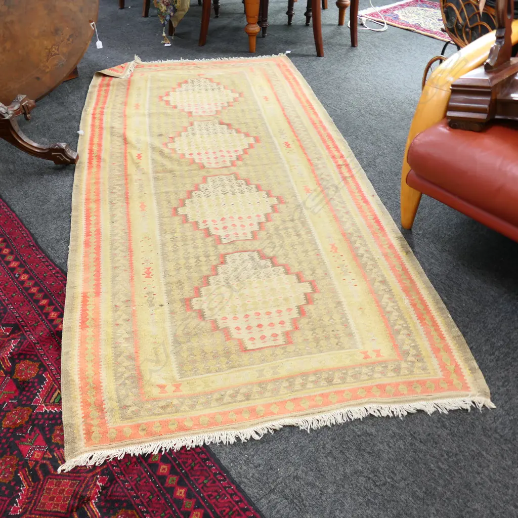 OLD HAND WOVEN KELIM RUG 2.3 X 1.1M Image 1++