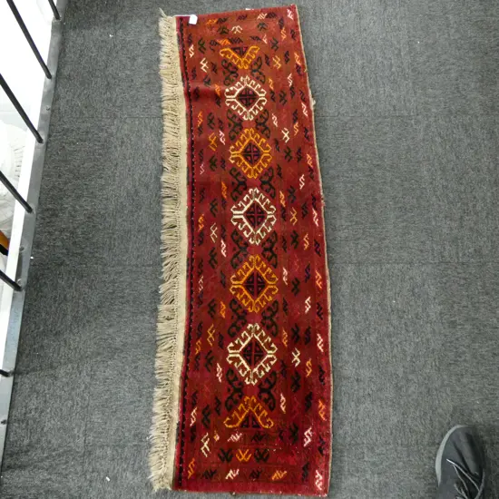 AFGHAN JALLAR SEMI-ANTIQUE ALL WOOL TENT FLAP 500MM X 1530MM