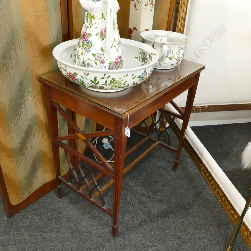 EDWARDIAN SHERATON REVIVAL INLAY SIDE TABLE 680MM L Image 1++