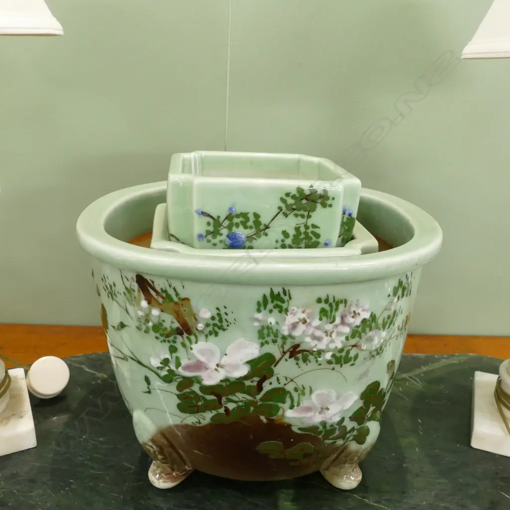 CHINESE JARDINERA SET OF 3 H.240MM LARGEST Image 1++