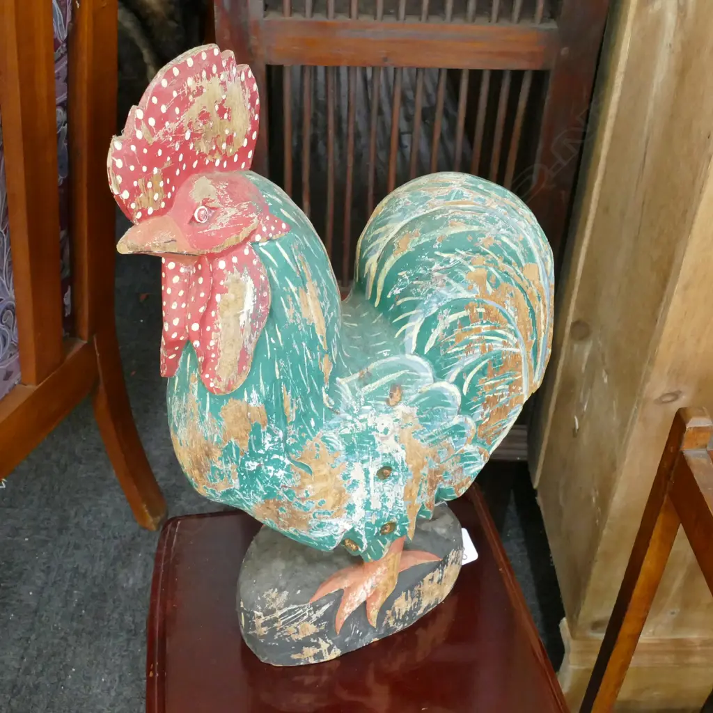WOODEN CARVED ROOSTER H500 MM Image 1++
