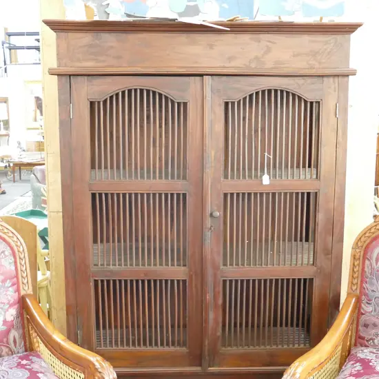 CONTEMPORARY BALINESE STYLE SHELVES 1750MM H 1140MM W