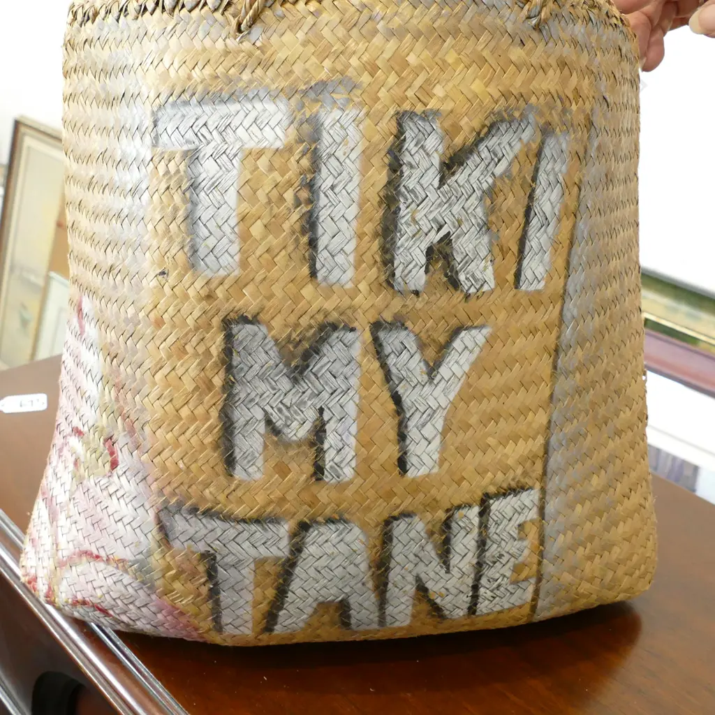 TAPA & FLAX BAG 'TIKI MY TANE' Image 1++
