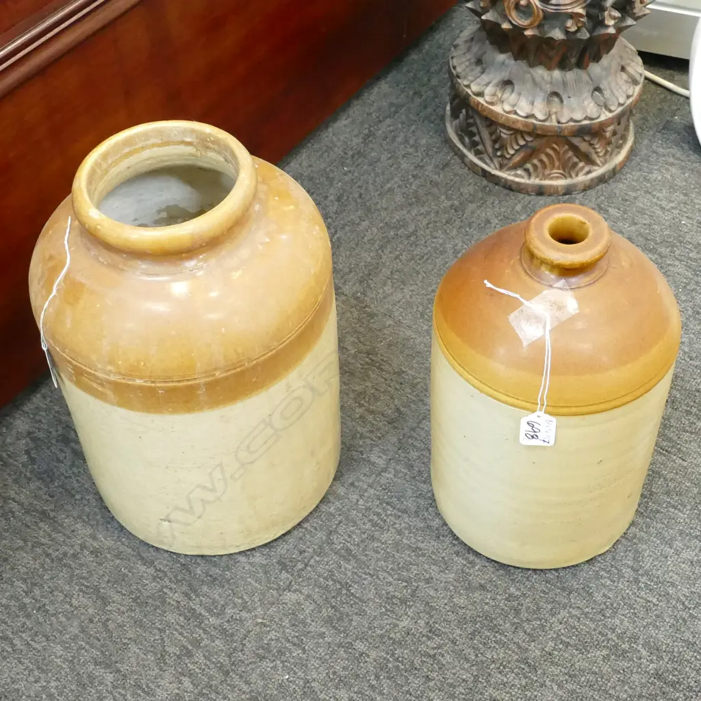 TWO CERAMIC CROCKS Image 1++