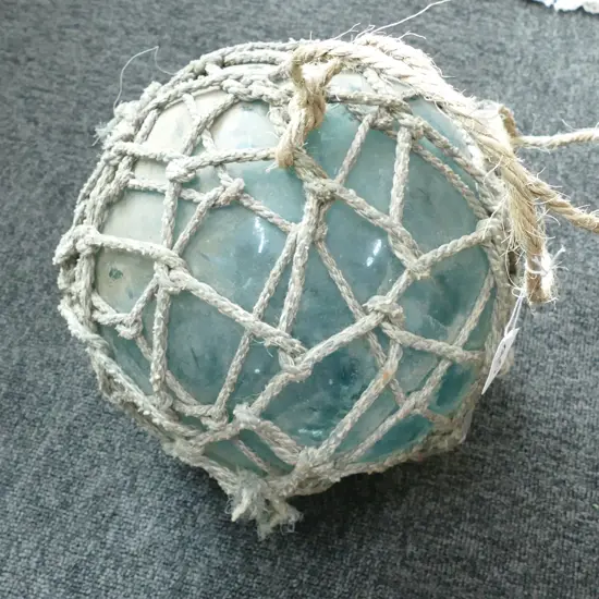 SMALL/MED. GLASS FISHING FLOAT WITH NETTING...