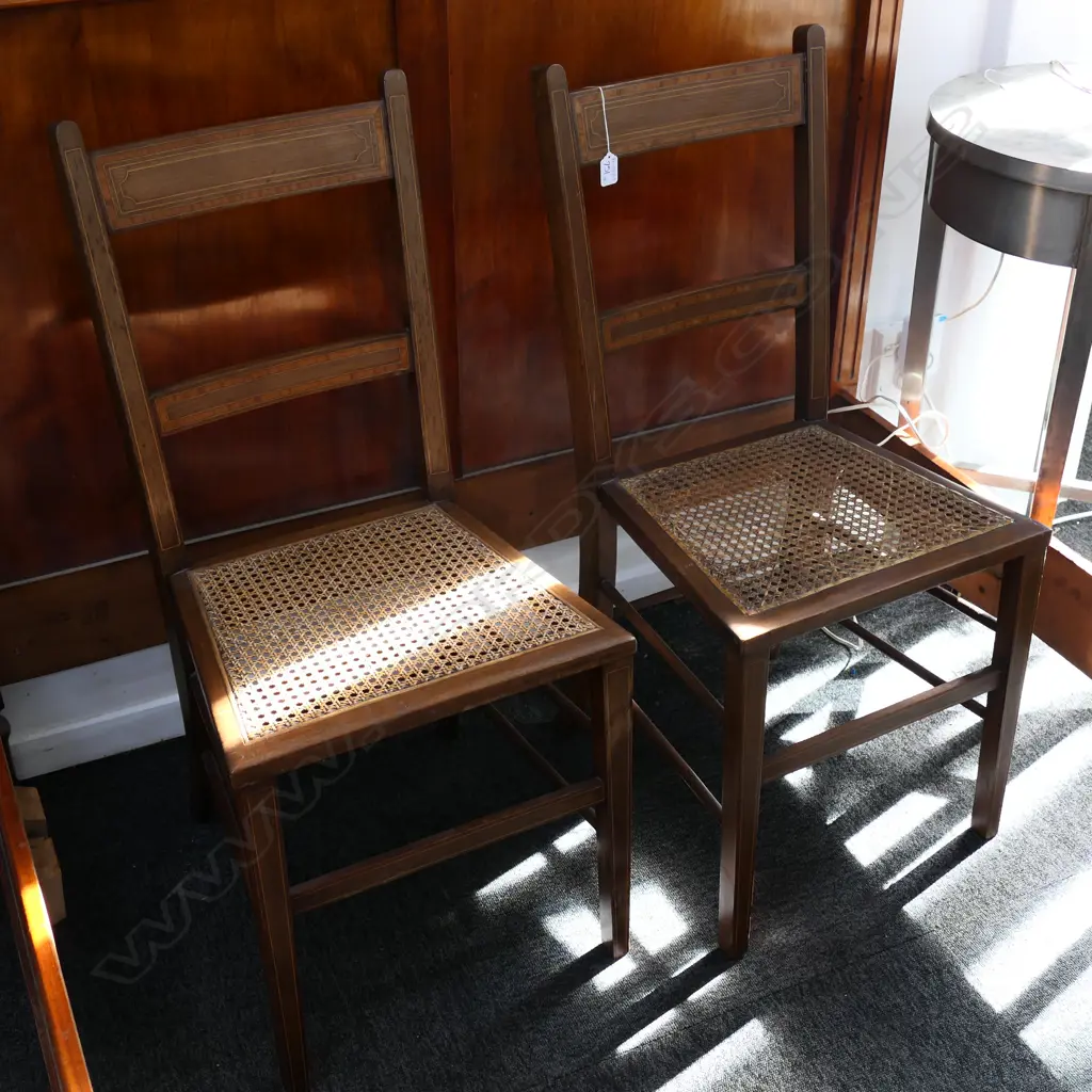 PAIR OF INLAID CANE CHAIRS Image 1++