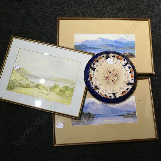 3 FRAMED PRINTS + BREAD PLATE