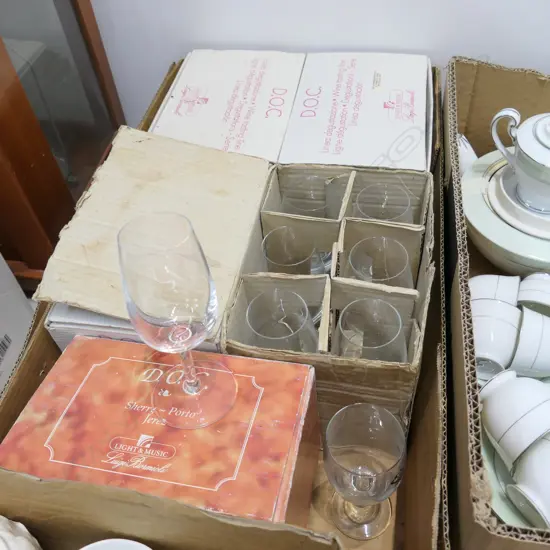 5 BOX OF SMALL WINE TASTING GLASSES