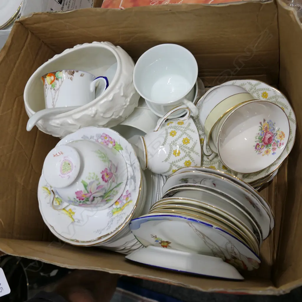 BOX LOT ASST VINTAGE CHINA Image 1++