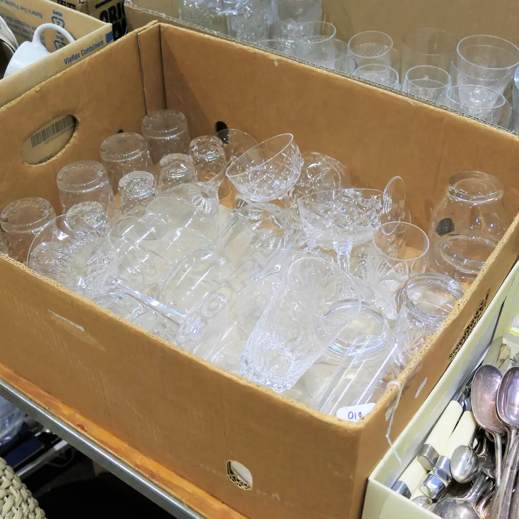 BOX LOT ASST CRYSTAL DRINKING GLASSES Image 1++