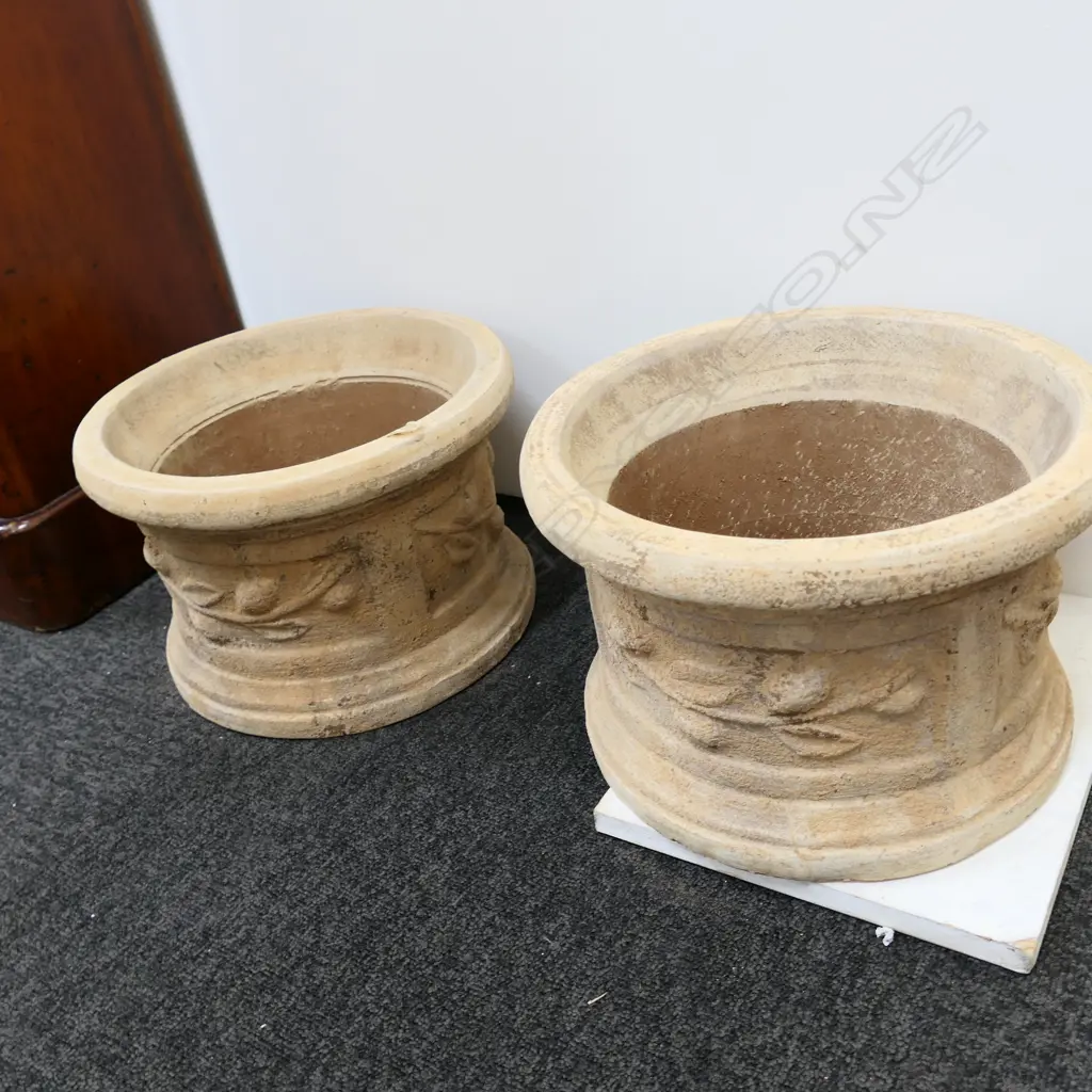 PAIR TERRACOTTA FRENCH STYLE CITRUS PLANTERS DIA. 305mm. Image 1++