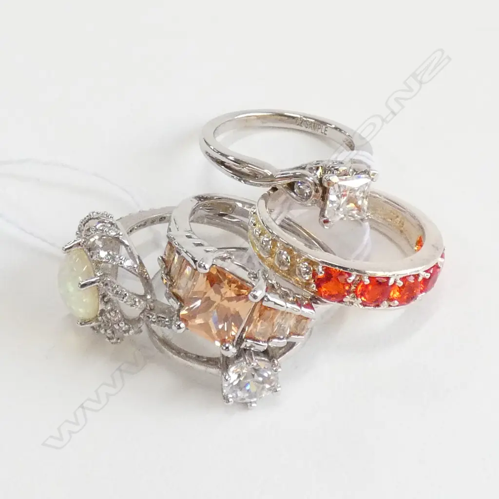 5 SILVER DRESS RINGS Image 1++