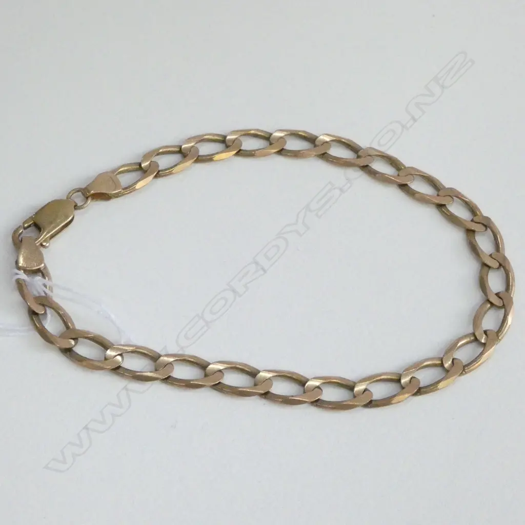 9CT YG GENTS GOLD BRACELET 21CM 9.6 GMS Image 1++