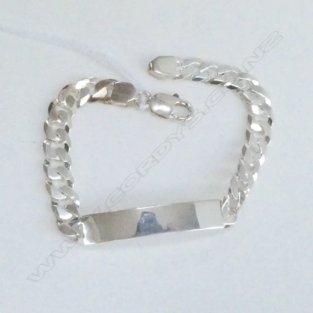 SILVER CURB LINK ID BRACELET 23GMS Image 1++