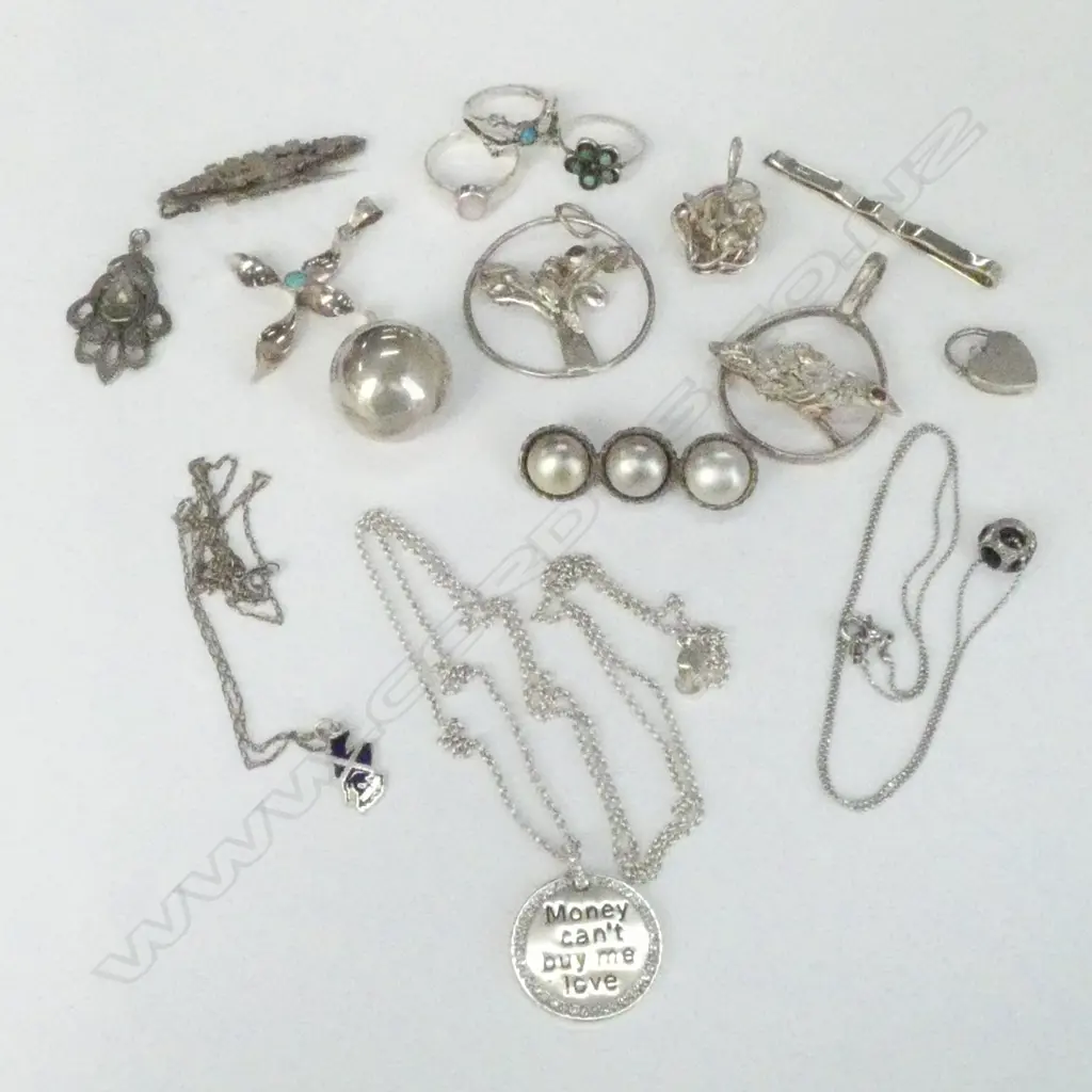 BOX OF MIXED SILVER? JEWELLERY ITEMS Image 1++