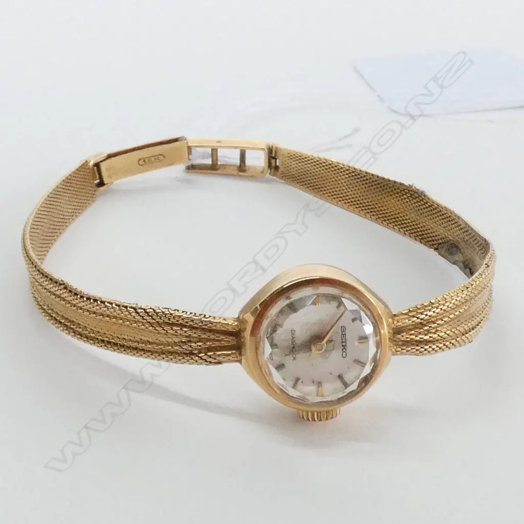 18CT GOLD CASE & STRAP (FAULTED) SEIKO WATCH 16GRAMS TOTAL  Image 1++