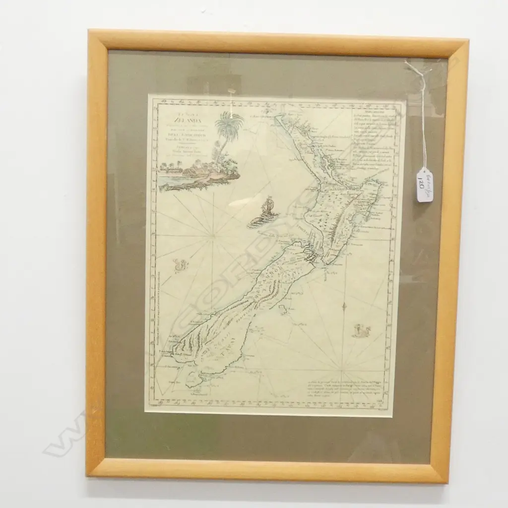 FRAMED FACSIMILE OF COOKS 1772 CHART H 500 MM Image 1++