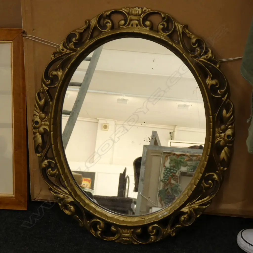 METAL GOLD PAINTED MIRROR H. 600MM Image 1++
